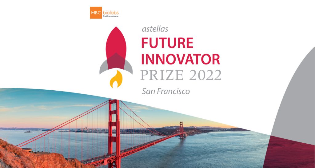 Astellas Future Innovator Prize logo with animated rocket ship to symbolize how Astellas helps entrepreneurs launch their dreams.