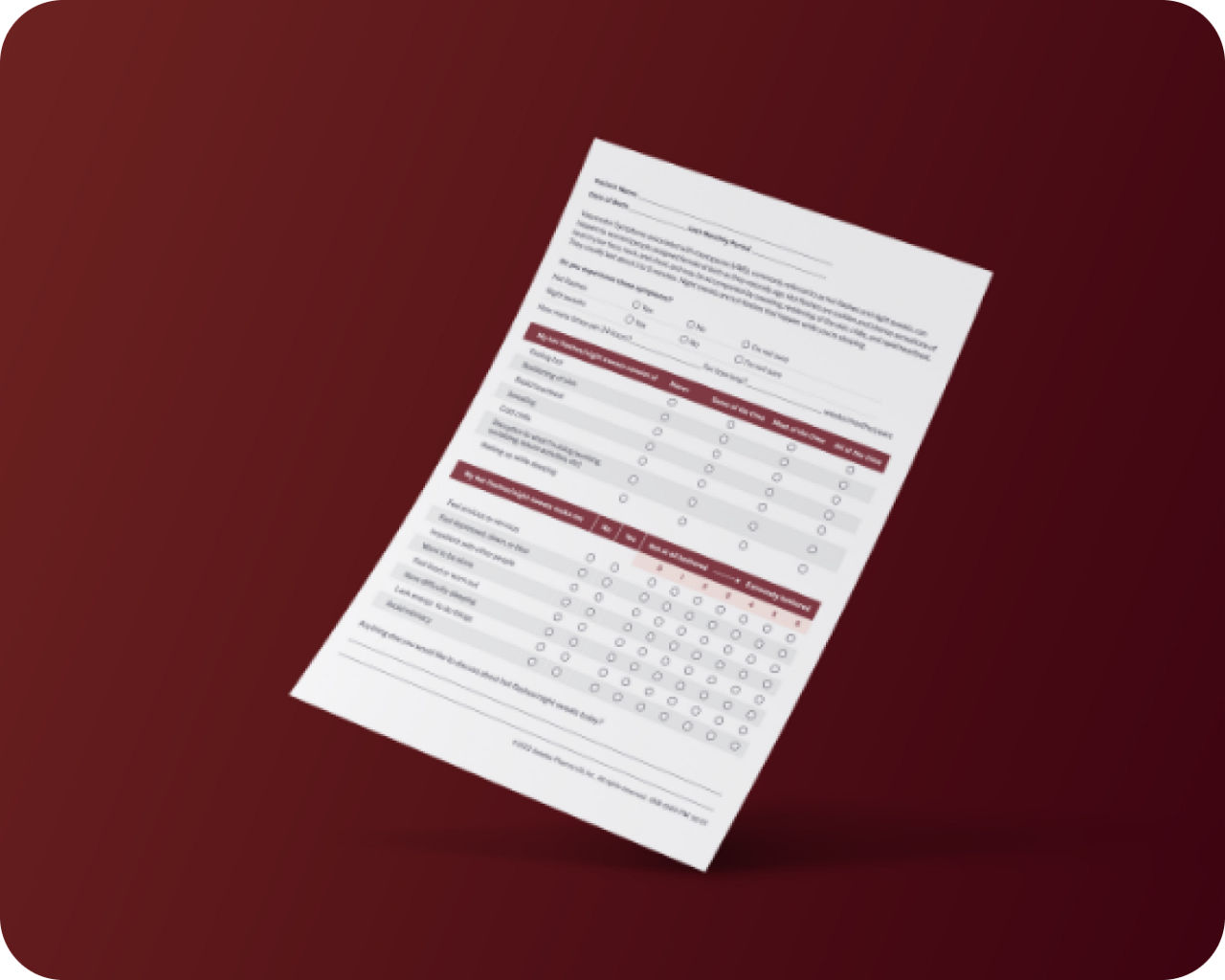  The front of the VMS survey tool