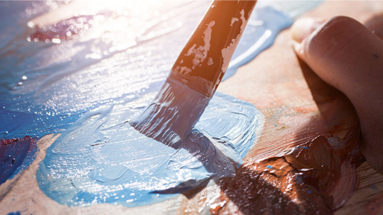 Image of a light blue painting