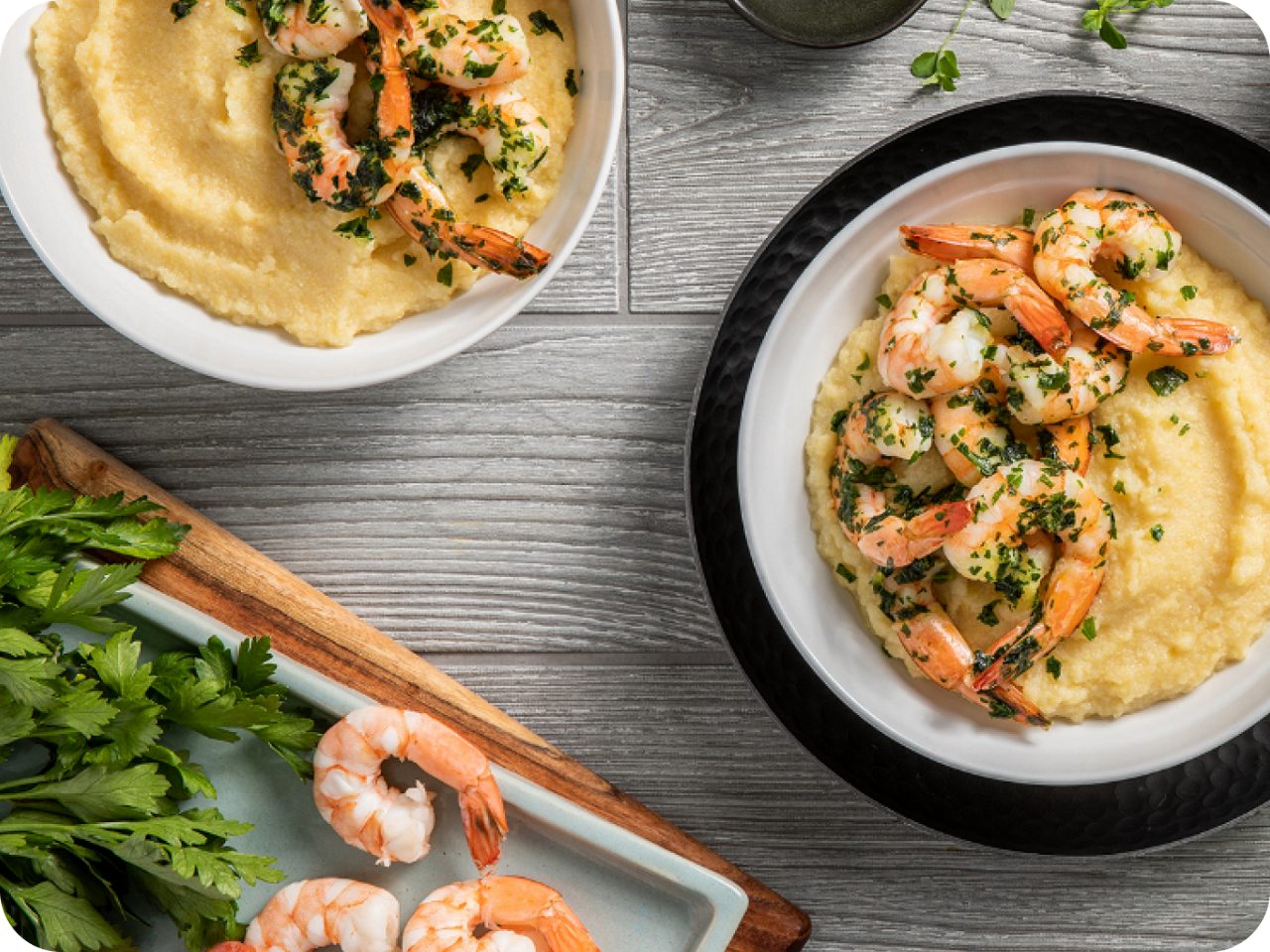 Image of Easy Polenta with Garlic Herb Shrimp