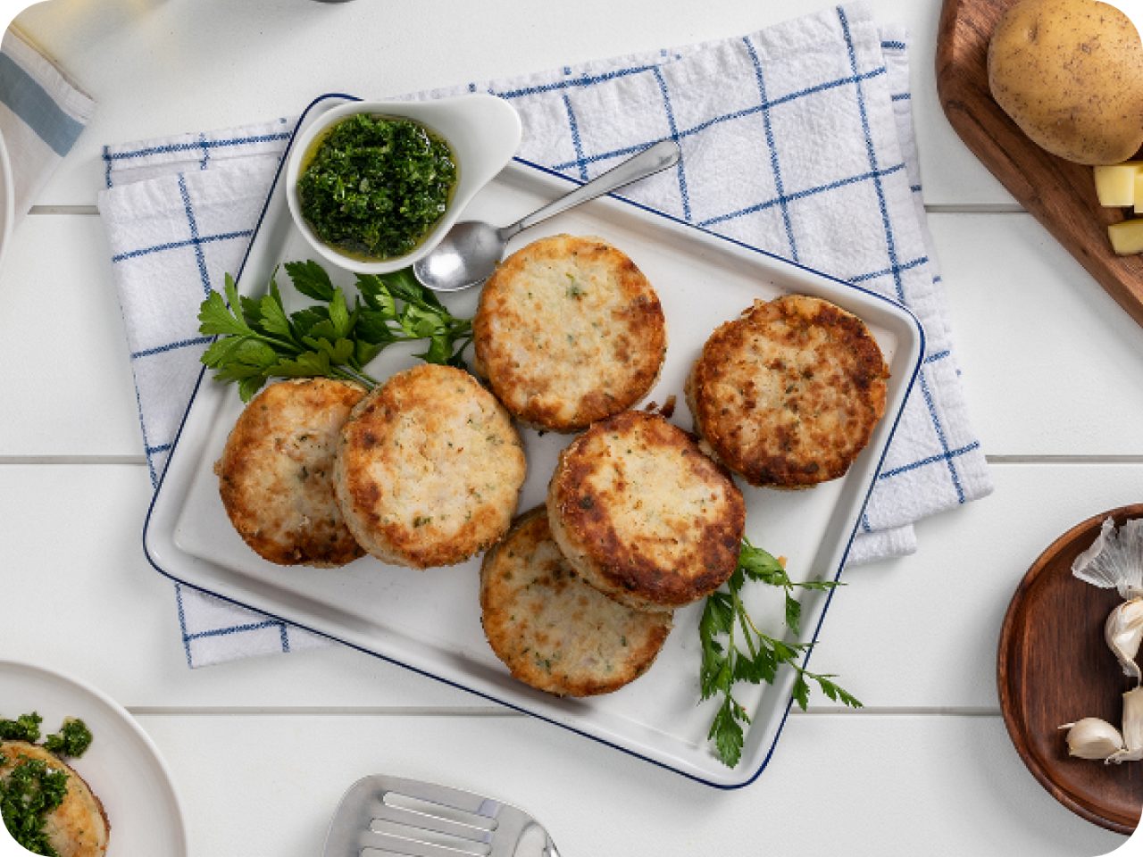 Image of Cod Fish Cakes with Parsley Gremolata