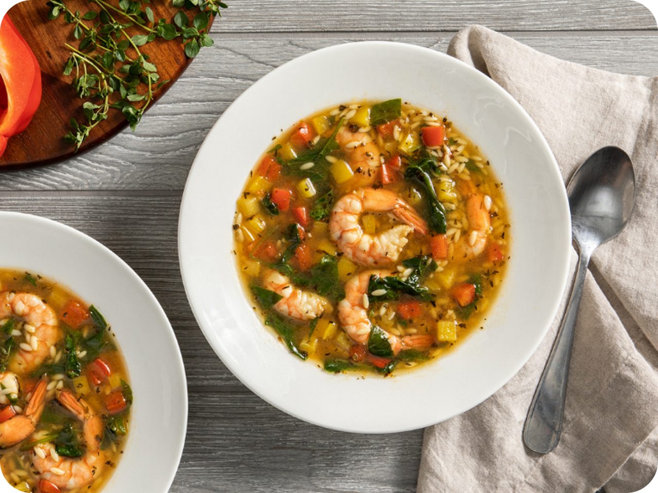 Image of Mediterranean Shrimp & Orzo Soup