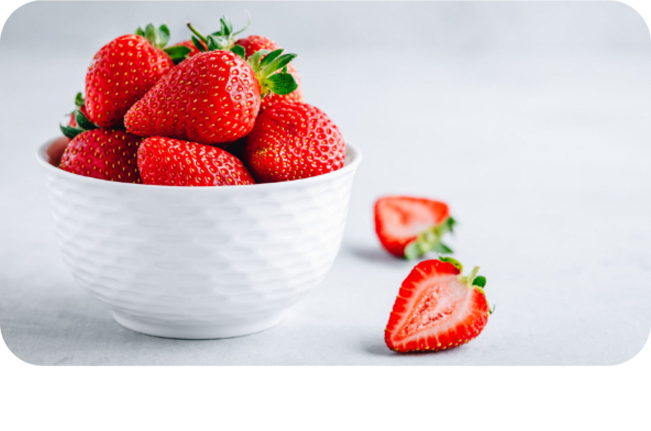 Image of a cup of frozen strawberries