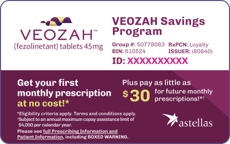 VEOZAH Savings Card